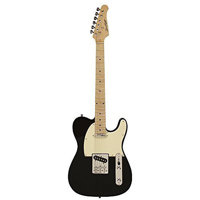 

Sawtooth ET Series Electric Guitar, Maple Fretboard, Black with Aged White Pickguard