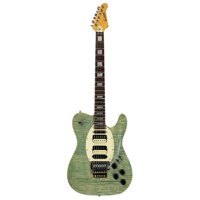 

Sawtooth ET Hybrid Series Electric Guitar with Gig Bag, Sandle Wood Fretboard, Flame Maple Grass Stained Blue Jean