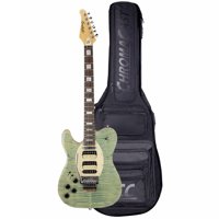 

Sawtooth ET Hybrid Series Left-Handed Electric Guitar with Gig Bag, Sandle Wood Fretboard, Flame Maple Grass Stained Blue Jean