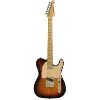 

Sawtooth ET Series Electric Guitar, Maple Fretboard, Black with Aged White Pickguard