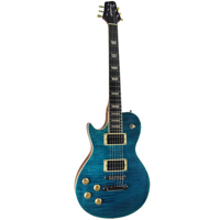 

Sawtooth Heritage 60 Series Left-Handed Electric Guitar, African Blackwood Fretboard, Cali Blue Flame
