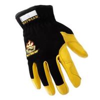 

SetWear Pro Leather Gloves, Pair Medium (Size 9) Approximatly 3.5-4" / 8.89-10.16cm, Tan/Black