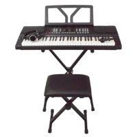 

Sawtooth ST-PKB-61-WAL 61-Key Portable Keyboard with Chromacast Stand, Bench, Headphones, Microphone, Adapter