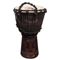 

Sawtooth Tribe Series 8" Hand Carved Unity Design Rope Djembe