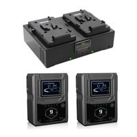 

Core SWX Fleet D 3A Two-Position Charger, V-Mount - With 2 Pack Core SWX Helix 9 Mini Dual Voltage Output 98wh V-Mount Li-ion Battery