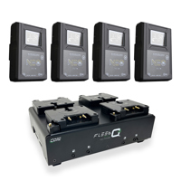 

Core SWX 4x NEO Slim 14.8V 98Wh Gold-Mount Li-Ion Battery Bricks, Bundle with Core SWX FLEET-Q4A 3A 4-Position Charger
