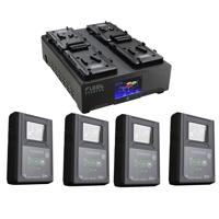 

Core SWX 4x NEO Slim 98Wh 14.8V V-Mount Li-Ion Battery Bricks, Bundle with Core SWX V-Mount Li-Ion 4-Position Charger