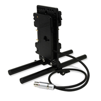 

Core SWX 15mm Rail Mount Cheese Plate with Sharkfin 3-Stud Battery Plate and 18" Arri Fischer 2-Pin Cable for Arri Cameras