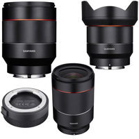 

Samyang 3 Lens Bundle 14mm f/2.8, 35mm, 50mm f/1.4 Auto Focus Lenses for Sony E-Mount with Samyang Lens Station