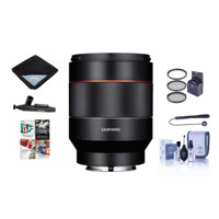 

Samyang Auto Focus 50mm f/1.4-16 FE Lens for Sony E-Mount - Bundle With 67mm Filter Kit, Cleaning Kit, Lens Wrap, Lens Cleaner, Capleash II, Pc Software Package