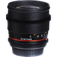 

Samyang 85mm t/1.5 Aspherical Cine Lens for Sony Alpha with De-Clicked Aperture and Follow Focus Fixed Lens