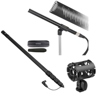 

Synco Audio Mic-D2 Hyper-Cardioid Condenser Shotgun Microphone - Bundle With H&A 4-Point Universal Shock Mount, H&A Carbon Fiber Telescoping Boom Pole