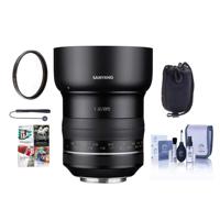 

Samyang XP 85mm F1.2 High Speed Lens with AE Chip for Canon EF - Bundle With Lens Pouch, 86mm UV Filter, Cleaning Kit, Capleash II, PC Software Package