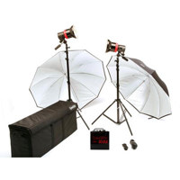

Speedotron 1005CC Deluxe Black Line Color Corrected Location Flash System with 1000 watt Power Supply, 2 #202VFCC Flash Heads, Stands & Accessories