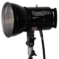 

Speedotron Black Line 102CC - 2400 WS Lamphead with 5500 deg.K color-corrected flash tube and 7" umbrella reflector