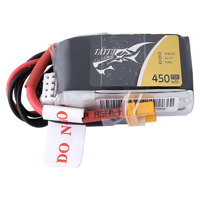 

Tattu 11.1V 450mAh 75C 3S1P LiPo Battery Pack with XT30 Plug for 90-150 Size FPV Quadcopter