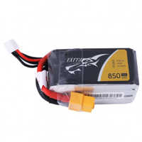 

Tattu 14.8V 850mAh 75C 4S1P LiPo Battery Pack with XT60 Plug for 150mm, 180mm Sizes FPV Quadcopters