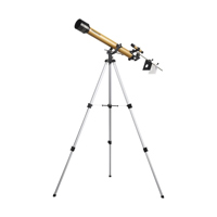 

Tasco 660x 60mm Luminova Achromatic Refractor Telescope Kit with Manual Altazimuth Mount, Metallic Champagne Finish