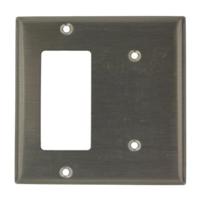 

TecNec Leviton S1426-N 2-Gang 1-Blank 1-Decora/GFCI Device Combination Wallplate, Stainless Steel