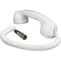 

Telex HS-6000 Telephone Style Push-to-Talk Handset With Metal Hanger Bracket, 4' Coiled Cable and A4M Connector for Intercoms, 200 Ohms Impedance, Black