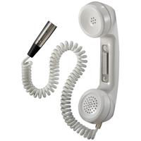

Telex HS-6000M Telephone Style Push-to-Talk Handset With Metal Hanger Bracket for Intercoms, 4' Coiled Cable, A4M Connector, 200 Ohms Impedance, White