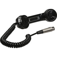 

Telex HS-6A Telephone Style Push-to-Talk Handset With Metal Hanger Bracket, 4' Coiled Cable and A4F Connector for Intercoms, 200 Ohms Impedance, Black
