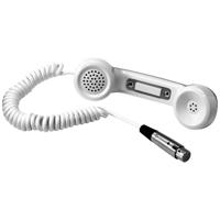 

Telex HS-6A Telephone Style Push-to-Talk Handset With Metal Hanger Bracket, 4' Coiled Cable and A4F Connector for Intercoms, 200 Ohms Impedance, White