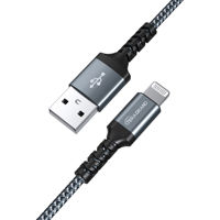 

Tera Grand Tera Grand Apple C89 MFi Certified Lightning to USB Braided Cable with Aluminum Housing, 4 Ft Midnight Green-Silver