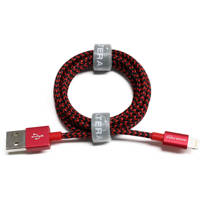 

Tera Grand 4' Apple MFi Certified USB to Lightning Braided Cable with Aluminum Housing, Red/Black