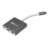 

Tera Grand USB-C to HDMI + USB 3.0 A Female + USB-C PD 3.0 Multi-Port Adapter, Gray