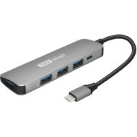 

Tera Grand Tera Grand USB 3.1 USB-C 5 Ports Hub, 4 USB 3.0 5Gbps Ports and 1 USB-C PD Port, Gray