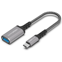 

Tera Grand Tera Grand USB 3.2 Gen 1x1 USB-C to A Female Adapter Braided Cable with Aluminum Housings, 6 Inch