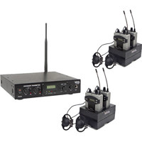 

TeachLogic Language Translation System, Includes ALS-960 Transmitter, 4x UR-96BP Body-Pack RF Receiver, 4x ES-100 Single Ear Speaker, 2x BRC-75 Drop-In Charger