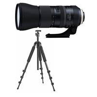 

Tamron SP 150-600mm f/5-6.3 Di VC USD G2 Telephoto Lens for Canon EF Mount - With Slik Pro II 4-section Aluminum Tripod with BallHead, Gunmetal