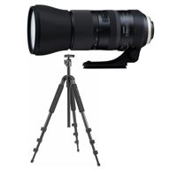 

Tamron SP 150-600mm f/5-6.3 Di VC USD G2 Telephoto Lens for Canon EF Mount - With Slik Pro II 4-section Aluminum Tripod with BallHead, Gunmetal