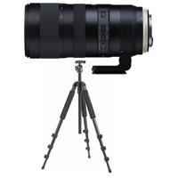 

Tamron SP 70-200mm f/2.8 Di VC USD G2 Lens for Canon EF Mount - WITH Slik Pro II 4-section Aluminum Tripod with BallHead, Gunmetal
