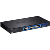 

TRENDnet TEG-30284 28-Port Web Smart Switch with 24x Gigabit Port and 4x 10G SFP+ Slot, Version v1.0R