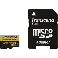 

Transcend 32GB Ultimate 633x microSDXC/SDHC Class 10 UHS-I U3 Memory Card with Adapter