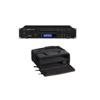 

Tascam CD-200BT Rackmount CD Player with Bluetooth Receiver, 200 Ohms Output Impedance, 3.5mm Stereo Auxiliary Input - With Gator Cases GSR-2U Studio 2 Go Carrying Case
