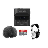 

Tascam DR-10L Digital Recorder and Lavalier Combo - Bundle With Behringer HPS3000 High-Performance Studio Headphones, 32GB Micro SDHC Card, Rycote 065514 Lavalier Windjammer for Overcover Black