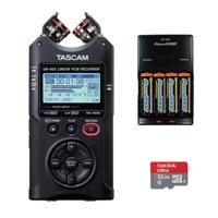 

Tascam DR-40X Four-Track Digital Audio Recorder and USB Audio Interface - Bundle With 32mm MicroSDHC Card, 4x AA NiMH 2900mAh Batteries With Charger 110/220v