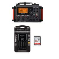 

Tascam DR-60D MKII Portable Recorder for DSLR - Bundle With 32GB SDHC Card, Panasonic Charger with 4 Pro Eneloop AA Size Batteries
