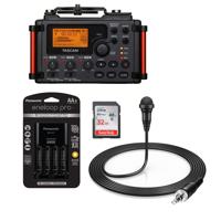

Tascam DR-60D MKII Portable Recorder for DSLR - Bundle With 32GB SDHC Card, Panasonic Charger with 4 Pro Eneloop AA Size Batteries, Sennheiser ME 2-II Omnidirectional Lavalier Microphone Black