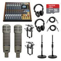 

Tascam Model 12 Integrated Production Suite Mixer - 2x Electro Voice RE20 - 32GB Micro SD Card - 2x Studio Monitor Headphones - 2x Table Top Stand - 2x Shock Mount - 2x 10' XLR Cable