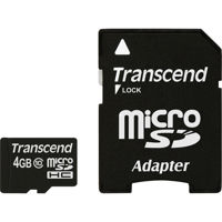 

Transcend 4GB microSDHC Class 10 Memory Card with SD Adapter, MLC