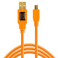 

Tether Tools Pro 15' USB 2.0 A Male to Mini-B 5 Pin Gold Plated Cable, High-Visibility Orange