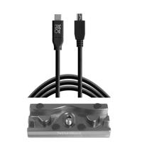 

Tether Tools TetherBLOCK QR Plus Quick Release Plate with TetherPro 15' USB-C to Mini-USB 2.0 Type-B 5-Pin Cable, Black