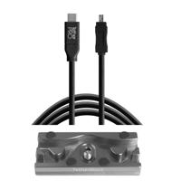 

Tether Tools TetherBLOCK QR Plus Quick Release Plate with TetherPro 15' USB-C to Mini-USB 2.0 Type-B 8-Pin Cable, Black