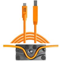 

Tether Tools TetherBLOCK MC Multi Cable Mounting Plate with TetherPro 15' USB-C Male to USB 3.0 Type-B Male Cable, Orange