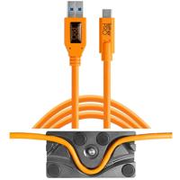 

Tether Tools TetherBLOCK MC Multi Cable Mounting Plate with TetherPro 15' USB 3.0 to USB-C Cable, Orange